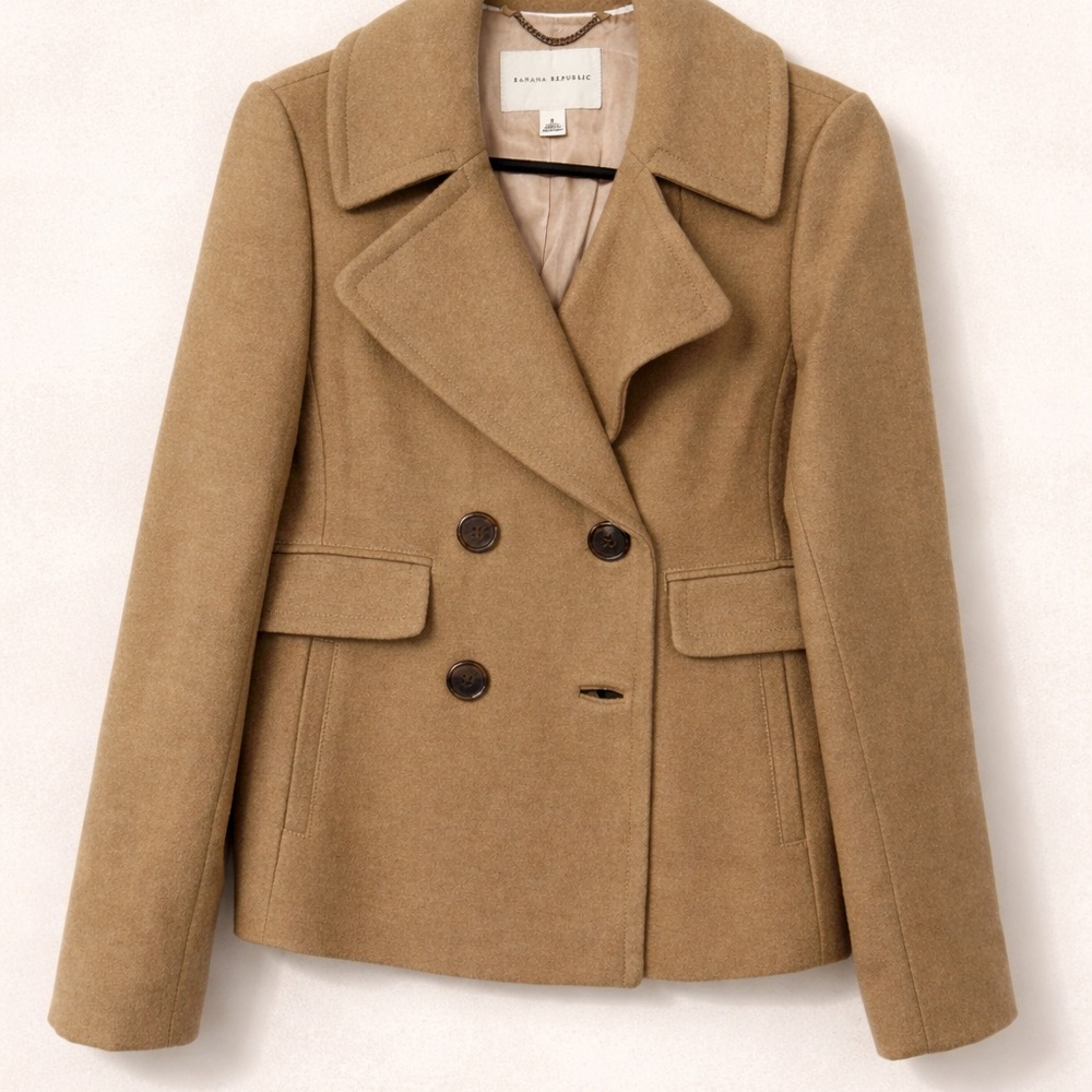 BANANA REPÚBLICA  Women's Classic Camel Peacoat SIZE SMALL
